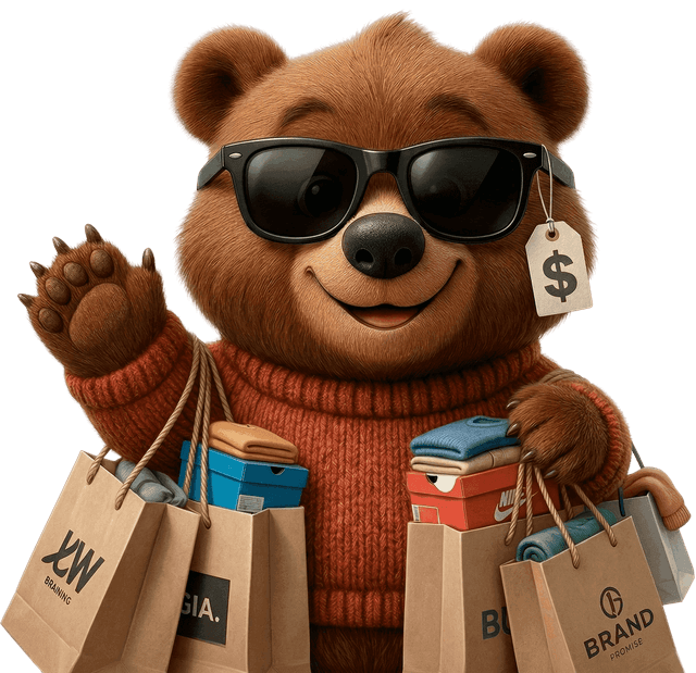 Bear holding shopping bags - personal loans